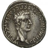Caligula and Germanicus, Denarius, Lyons, EF(40-45), Silver, RIC:12