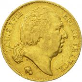 France, Louis XVIII, 20 Francs, 1819, Lille, AU(50-53), Gold, KM:712.9