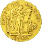 France, 24 livres Convention, 1793, Paris, TTB, Or, KM:626.1