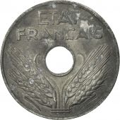 France, tat franais, 20 Centimes, 1943, Paris, AU(50-53), Zinc, KM:900.1