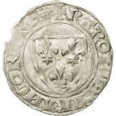 France, Charles VI, Blanc Gunar, Tournai, VF(30-35), Billon, Duplessy:377A