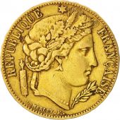 France, Crs, 20 Francs, 1849, Paris, Date large, TTB, Or, Gadoury:1059