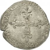France, Henri IV, 1/4 Ecu de Barn, 1596, Pau, TTB, Cuivre, Sombart:4706
