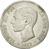 Espagne, Alfonso XII, 5 Pesetas, 1877(77), TTB, Argent, KM:676