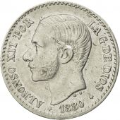 Spain, Alfonso XII, 50 Centimos, 1880(80), EF(40-45), Silver, KM:685