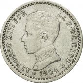 Spain, Alfonso XIII, 50 Centimos, 1904(04), EF(40-45), Silver, KM:723