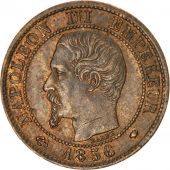 France, Napoleon III, Centime, 1856, Marseille, TTB+, Bronze, Gadoury:86
