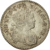 France, Louis XV, 1/10 cu de France-Navarre, 1718, Strasbourg, TTB+, Argent