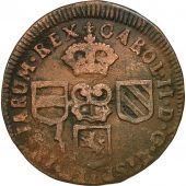 Pays-Bas espagnols, Flandre, Liard, 12 Mites, 1698, TB+, Cuivre, KM:81.2