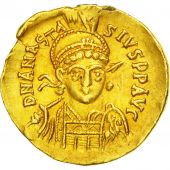 Coin, Anastasius I, Solidus, 491-518 AD, Constantinople, AU(50-53), Gold, Sear:3