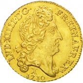 Coin, France, Louis XIV, Louis dor au soleil, Louis dOr, 1710, Amiens, Rare