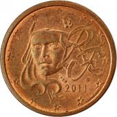 France, 2 Euro Cent, 2011, Frappe hybride, SUP, Copper Plated Steel