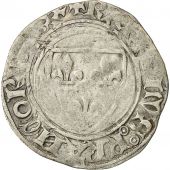 Monnaie, France, Charles VI, Blanc Gunar, Saint Quentin, TB+, Billon