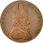 Coin, Ireland, Wicklow, Halfpenny Token, 1789, Cronebane, AU(50-53), Copper