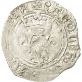 Coin, France, Charles VI, Florette, Poitiers, EF(40-45), Billon, Duplessy:387A