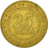 Central African States, 25 Francs, 2006, Paris, VF(30-35), Brass, KM:20