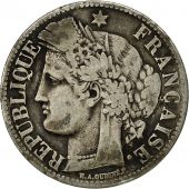 France, Crs, 2 Francs, 1871, Bordeaux, VF(30-35), Silver, KM:817.2
