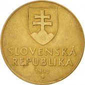Slovakia, Koruna, 1993, EF(40-45), Bronze Plated Steel, KM:12