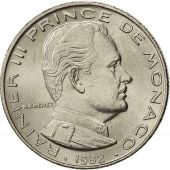 Monaco, Rainier III, 1/2 Franc, 1982, AU(55-58), Nickel, KM:145