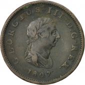 Great Britain, George III, 1/2 Penny, 1807, EF(40-45), Copper, KM:662