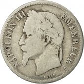France, Napoleon III, Napolon III, 2 Francs, 1869, Paris, B, Argent, KM:807.1