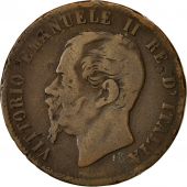 Italy, Vittorio Emanuele II, 10 Centesimi, 1863, Milan, VF(20-25), Copper