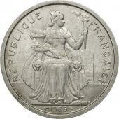 French Polynesia, 2 Francs, 1965, Paris, VF(30-35), Aluminum, KM:3