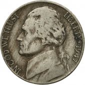 Coin, United States, Jefferson Nickel, 5 Cents, 1947, U.S. Mint, Philadelphia