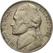 Monnaie, tats-Unis, Jefferson Nickel, 5 Cents, 1961, U.S. Mint, Philadelphie