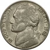 Monnaie, tats-Unis, Jefferson Nickel, 5 Cents, 1961, U.S. Mint, Denver, TB