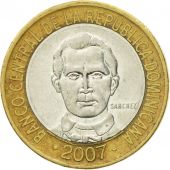 Monnaie, Dominican Republic, 5 Pesos, 2007, TB+, Bi-Metallic, KM:89