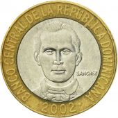 Coin, Dominican Republic, 5 Pesos, 2002, AU(50-53), Bi-Metallic, KM:89