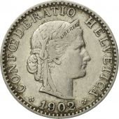 Coin, Switzerland, 20 Rappen, 1902, Bern, EF(40-45), Nickel, KM:29