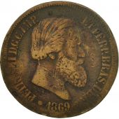 Coin, Brazil, Pedro II, 20 Reis, 1869, F(12-15), Bronze, KM:474