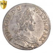 Louis XIV,  cu with Short Hair 1644 A, PCGS AU58