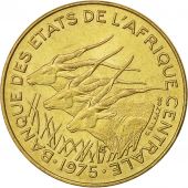 Central African States, 5 Francs, 1975, Paris, AU(50-53), Aluminum-Bronze, KM:7