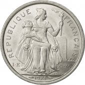 French Polynesia, 2 Francs, 1973, Paris, AU(50-53), Aluminum, KM:10