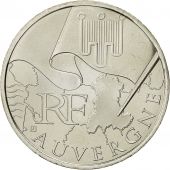 France, 10 Euro, Auvergne, 2010, MS(64), Silver, KM:1646