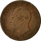 Monnaie, Italie, Vittorio Emanuele II, 10 Centesimi, 1866, Torino, B+, Cuivre