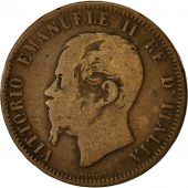 Monnaie, Italie, Vittorio Emanuele II, 10 Centesimi, 1866, Naples, TB, Cuivre