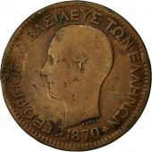 Monnaie, Grce, George I, 10 Lepta, 1870, Strassburg, TB, Cuivre, KM:43