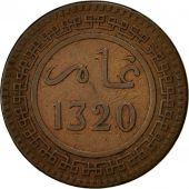 Coin, Morocco, Abd al-Aziz, 10 Mazunas, 1902, EF(40-45), Bronze, KM:17.1