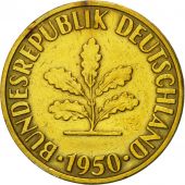 Coin, GERMANY - FEDERAL REPUBLIC, 10 Pfennig, 1950, Munich, AU(55-58), Brass