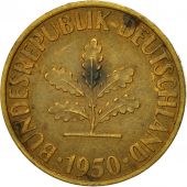 Coin, GERMANY - FEDERAL REPUBLIC, 10 Pfennig, 1950, Munich, VF(20-25), Brass