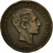 Coin, Spain, Alfonso XII, 5 Centimos, 1878, EF(40-45), Bronze, KM:674