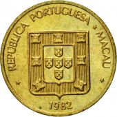 Coin, Macau, 10 Avos, 1982, AU(55-58), Brass, KM:20