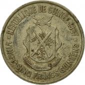 Coin, Guinea, 25 Francs, 1987, EF(40-45), Brass, KM:60