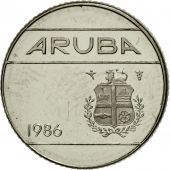Coin, Aruba, Beatrix, 10 Cents, 1986, Utrecht, AU(55-58), Nickel Bonded Steel