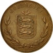 Coin, Guernsey, 8 Doubles, 1945, Heaton, Birmingham, EF(40-45), Bronze, KM:14