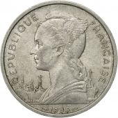 Coin, Runion, 5 Francs, 1955, EF(40-45), Aluminum, KM:9